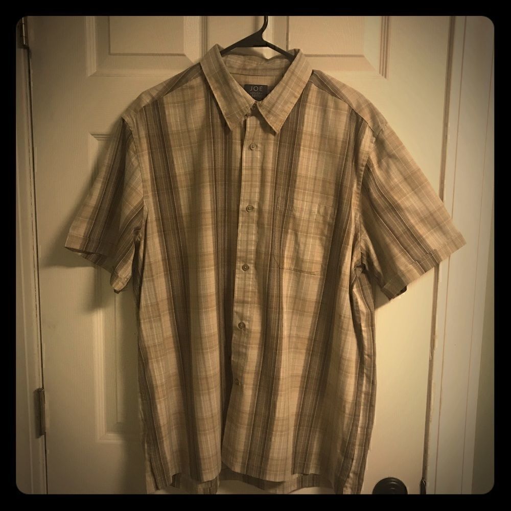 JOE by Joseph Abboud  XL button down tan plaid EUC
